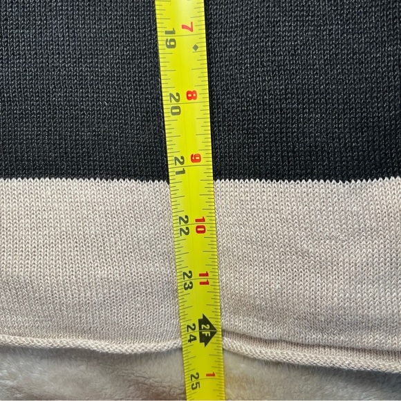 Eileen Fisher Black Beige Striped 100% Organic Linen Sweater Size Petite Medium - Picture 10 of 10